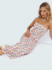 Tiarna Strapless Midi Dress Floral