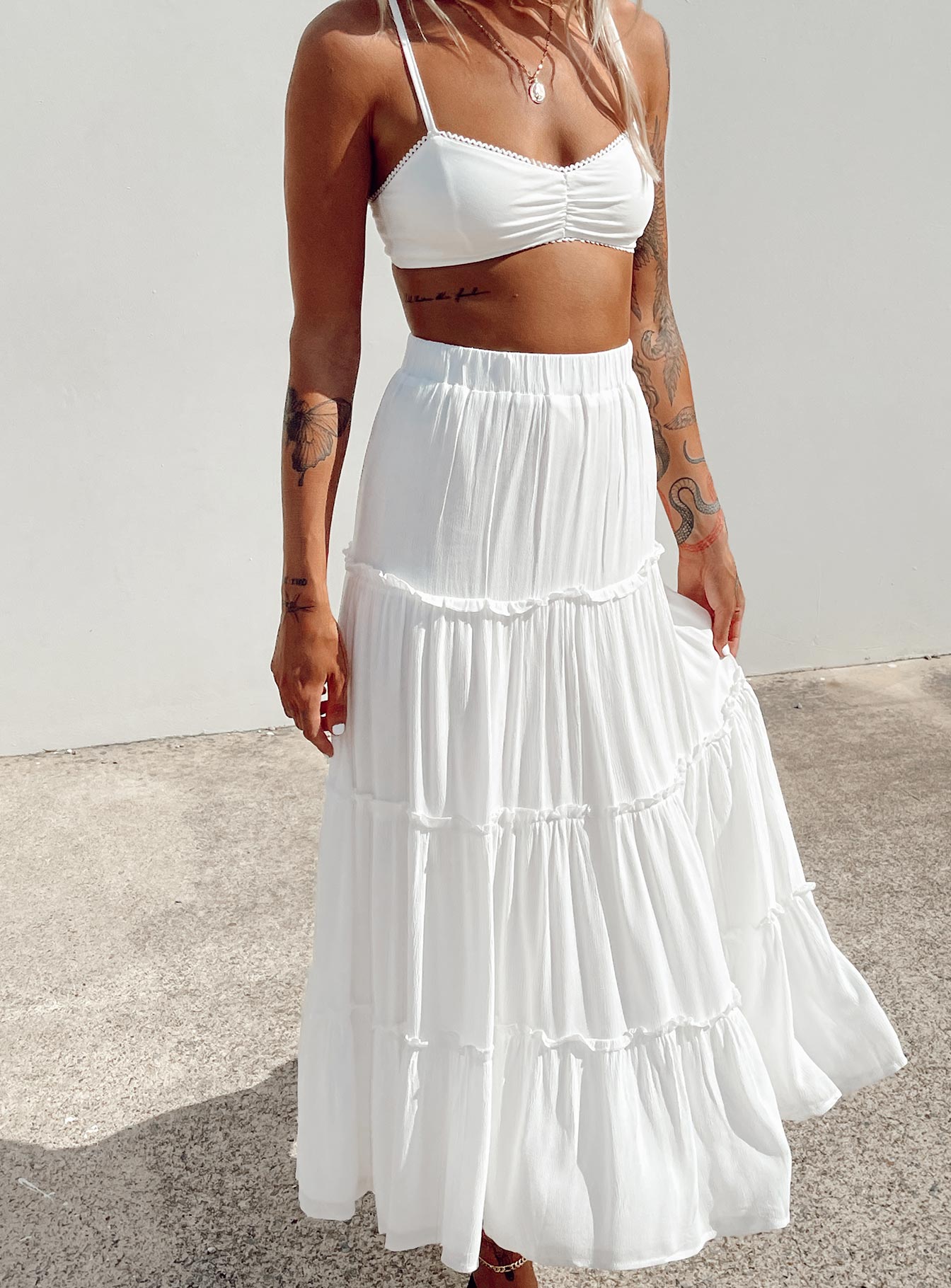 Miriah Maxi Skirt White