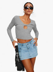 Zakai Cargo Denim Mini Skirt Ice Blue