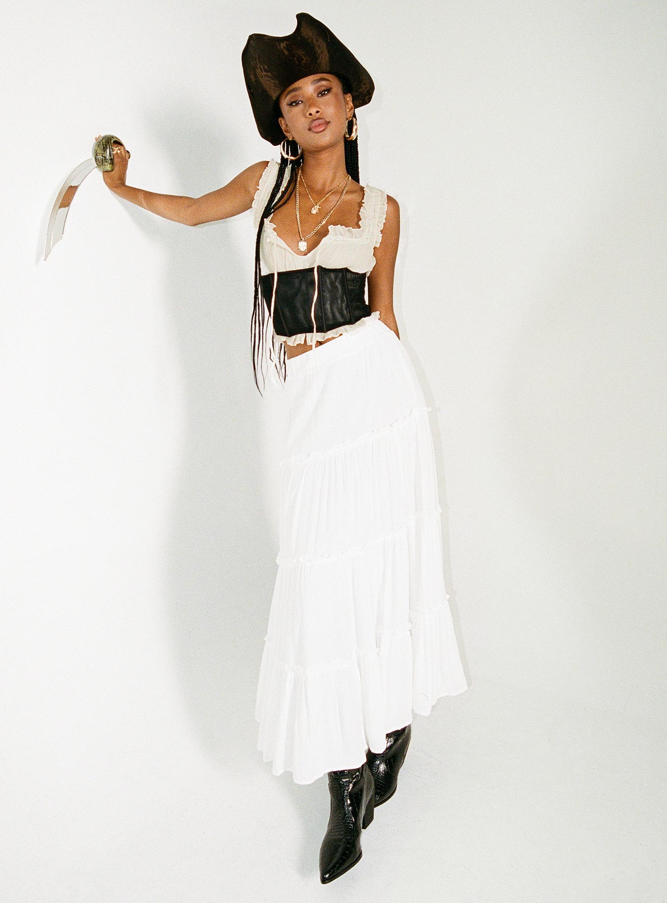 Miriah Maxi Skirt White