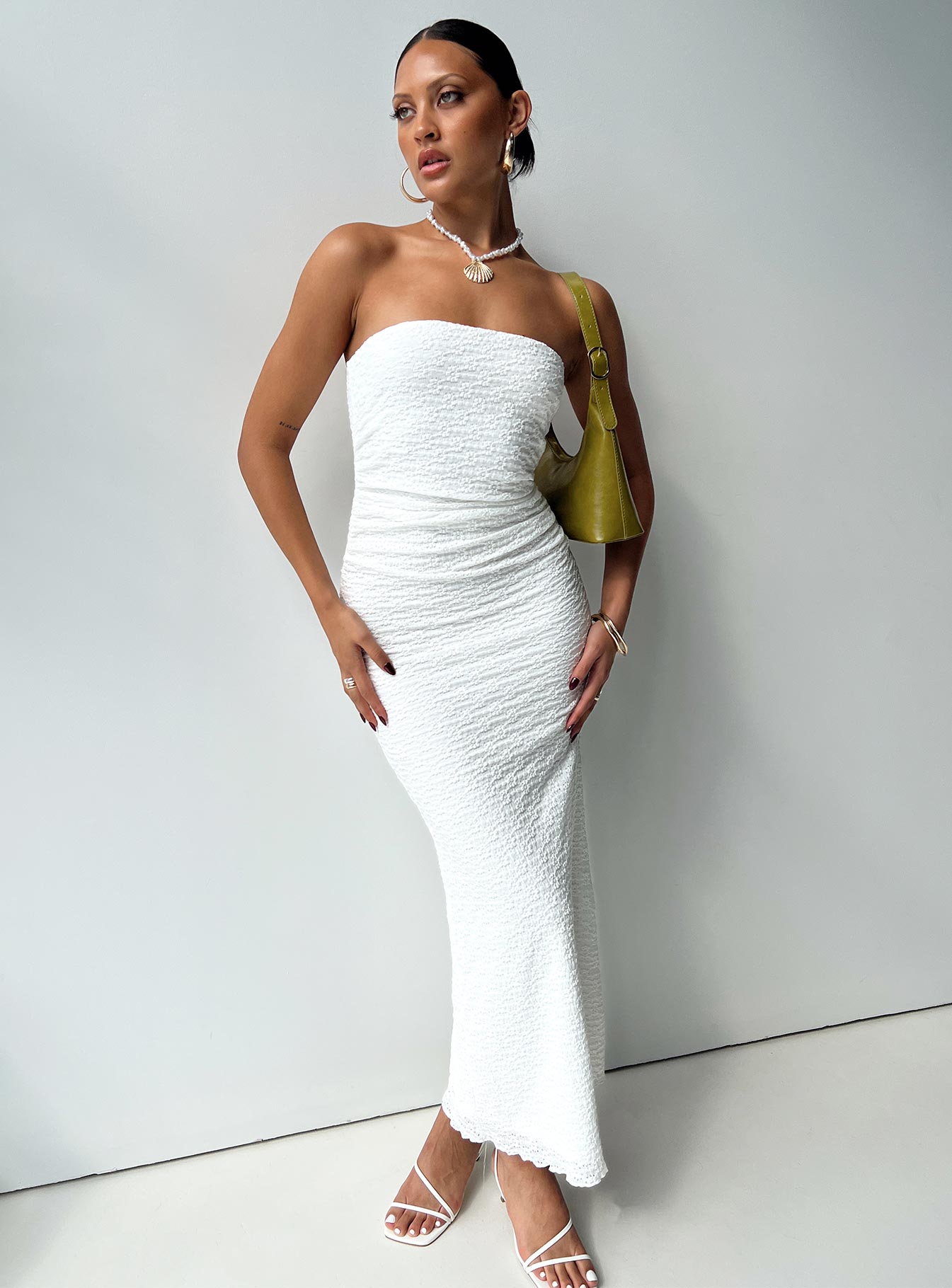 Ruskin Strapless Maxi Dress White