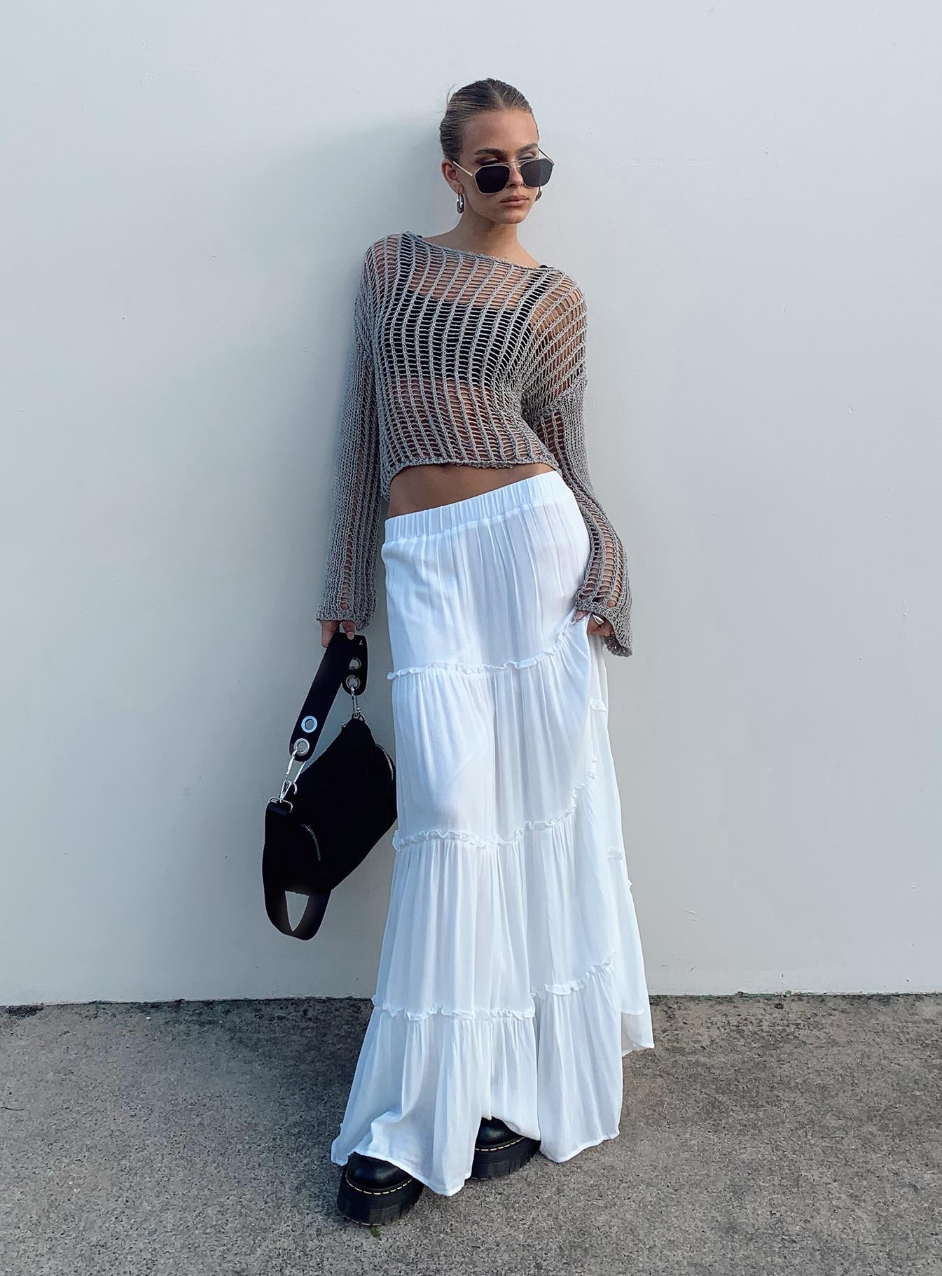 Miriah Maxi Skirt White