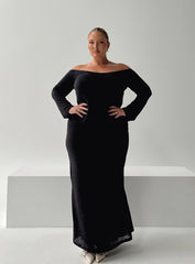 Korey Off The Shoulder Maxi Dress Black Curve