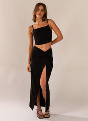 Taking Charge Maxi Skirt - Onyx