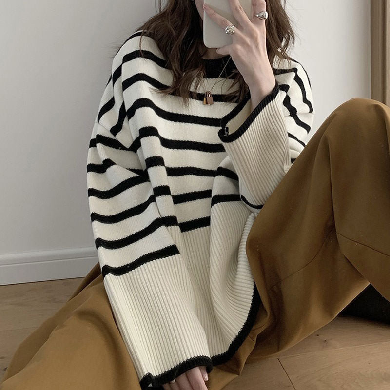 French Aesthetic Striped Sweater