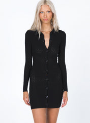 Zayda Long Sleeve Mini Dress Black