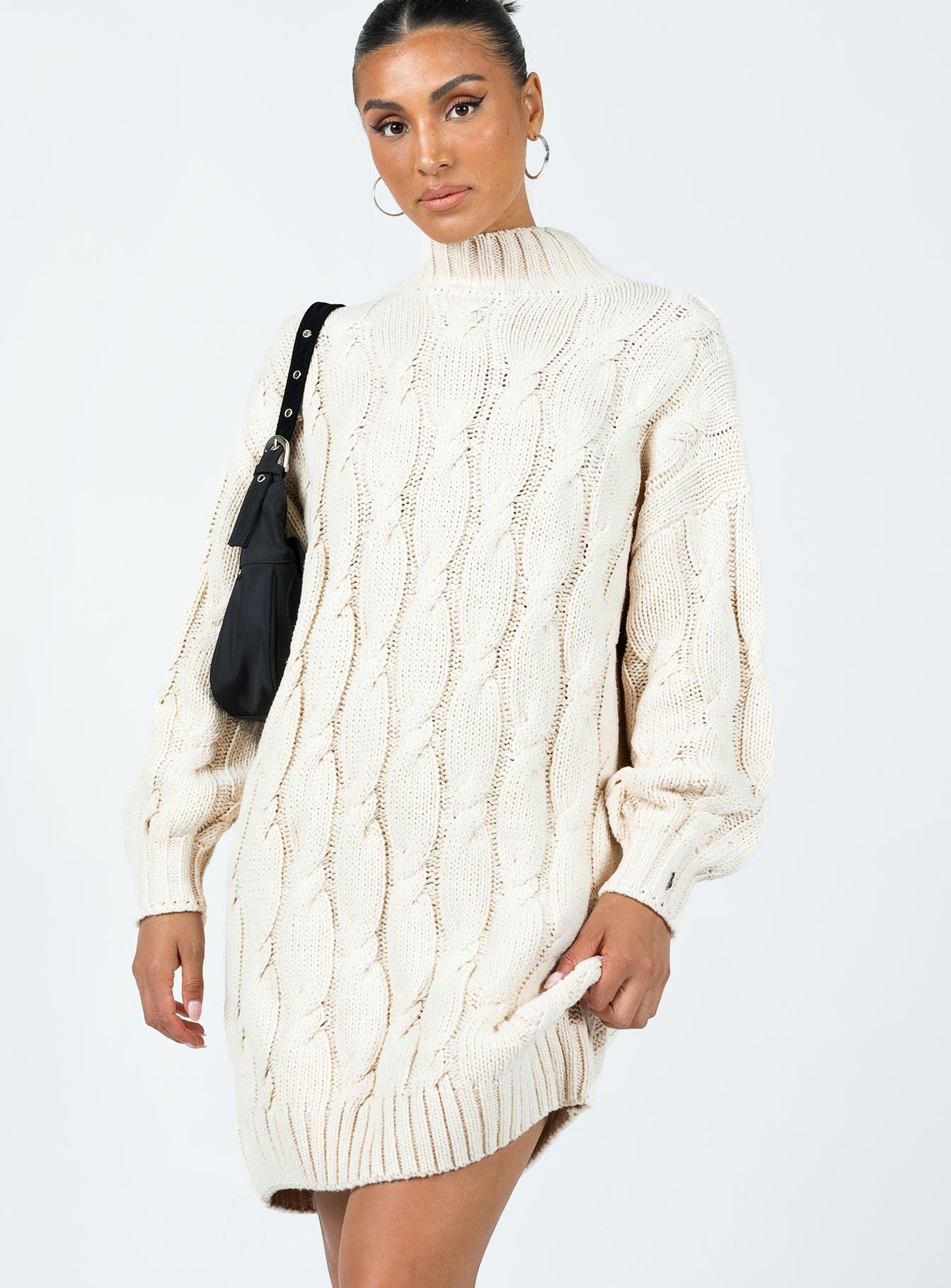 Corthay Sweater Mini Dress Cream