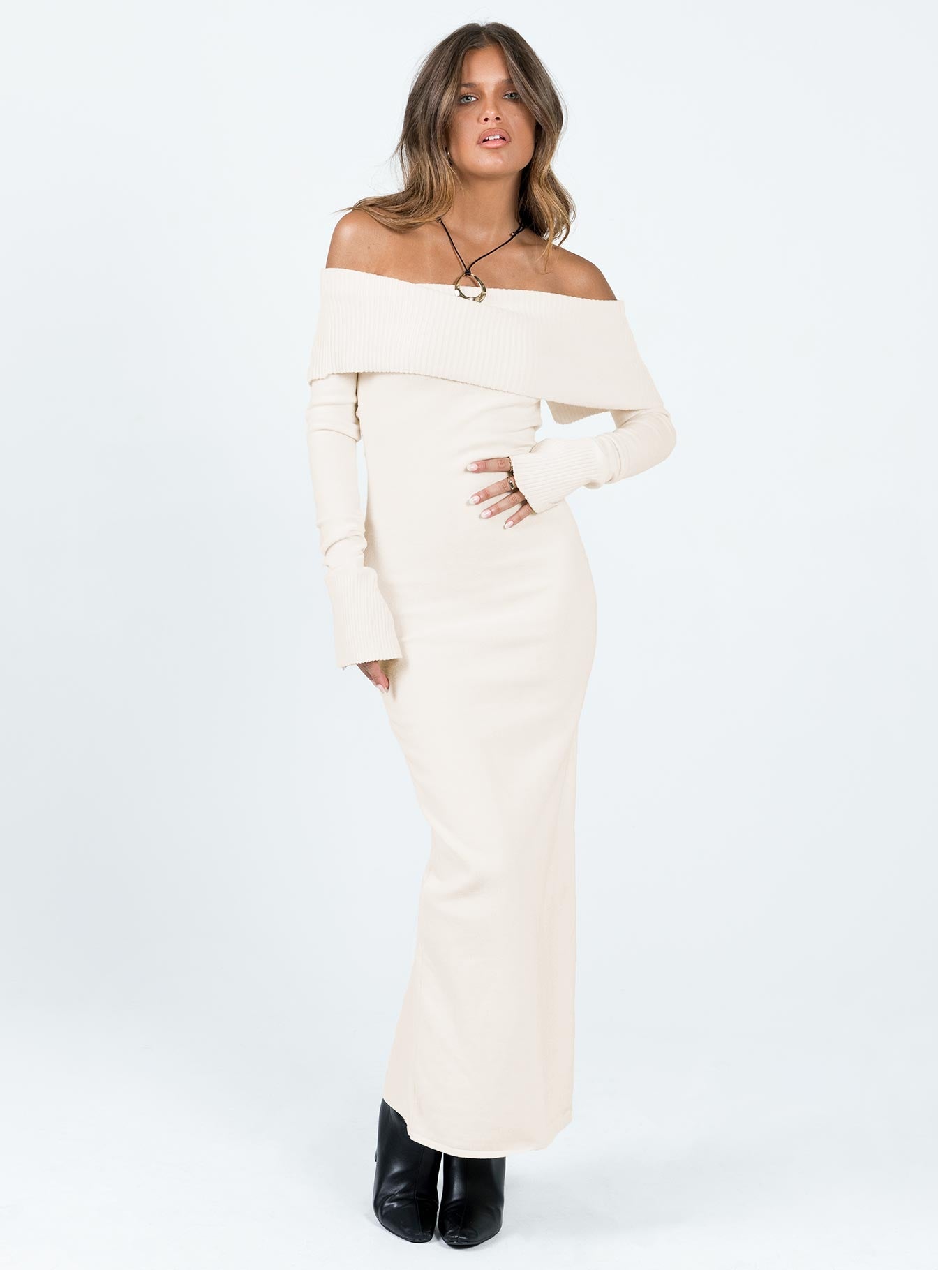 Louden Off The Shoulder Maxi Dress Cream