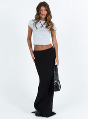 Santorini Knit Maxi Skirt Black