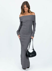 Phylis Off The Shoulder Maxi Dress Slate