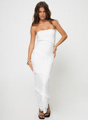 Lasher Strapless Maxi Dress White