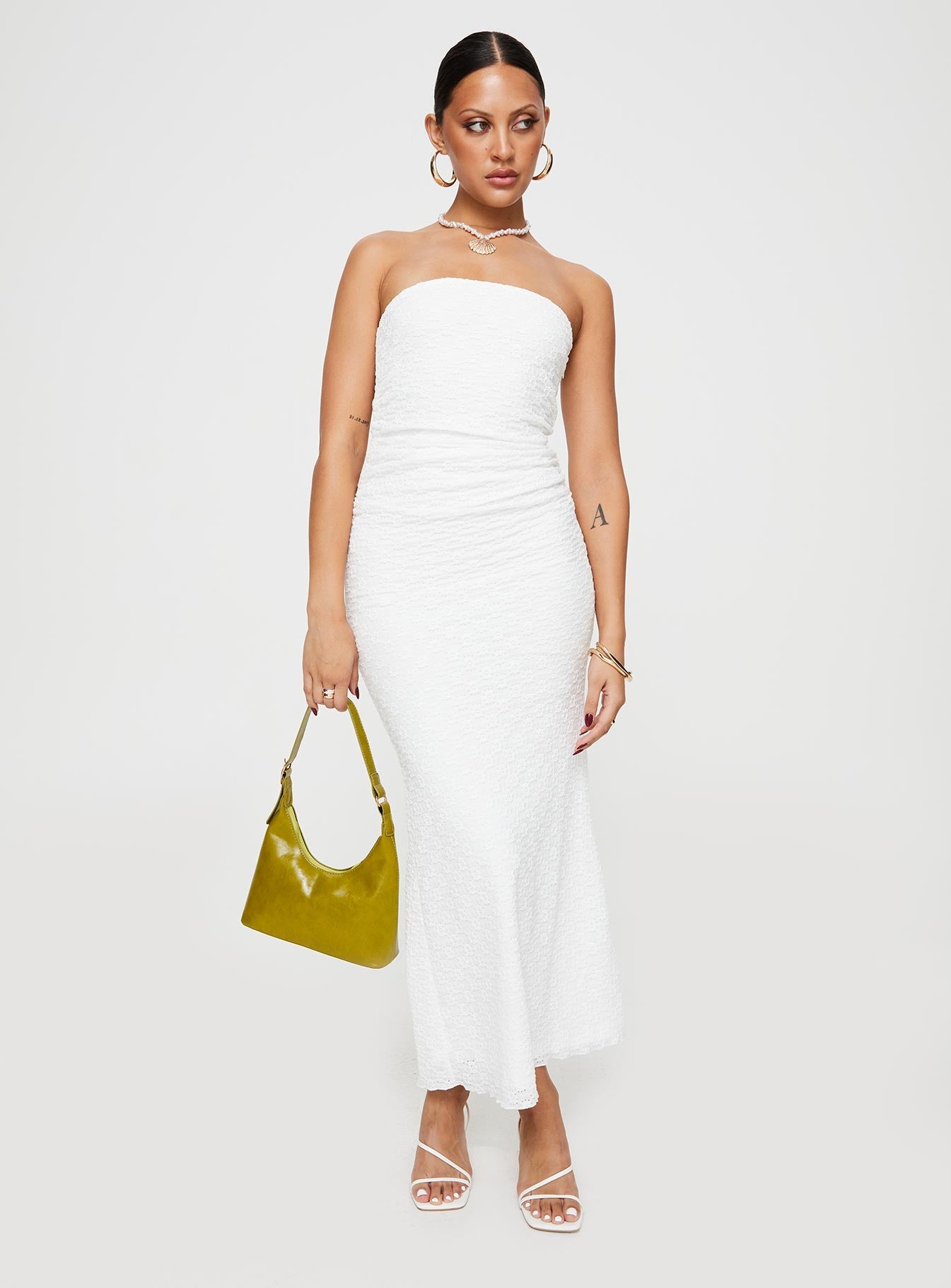 Ruskin Strapless Maxi Dress White