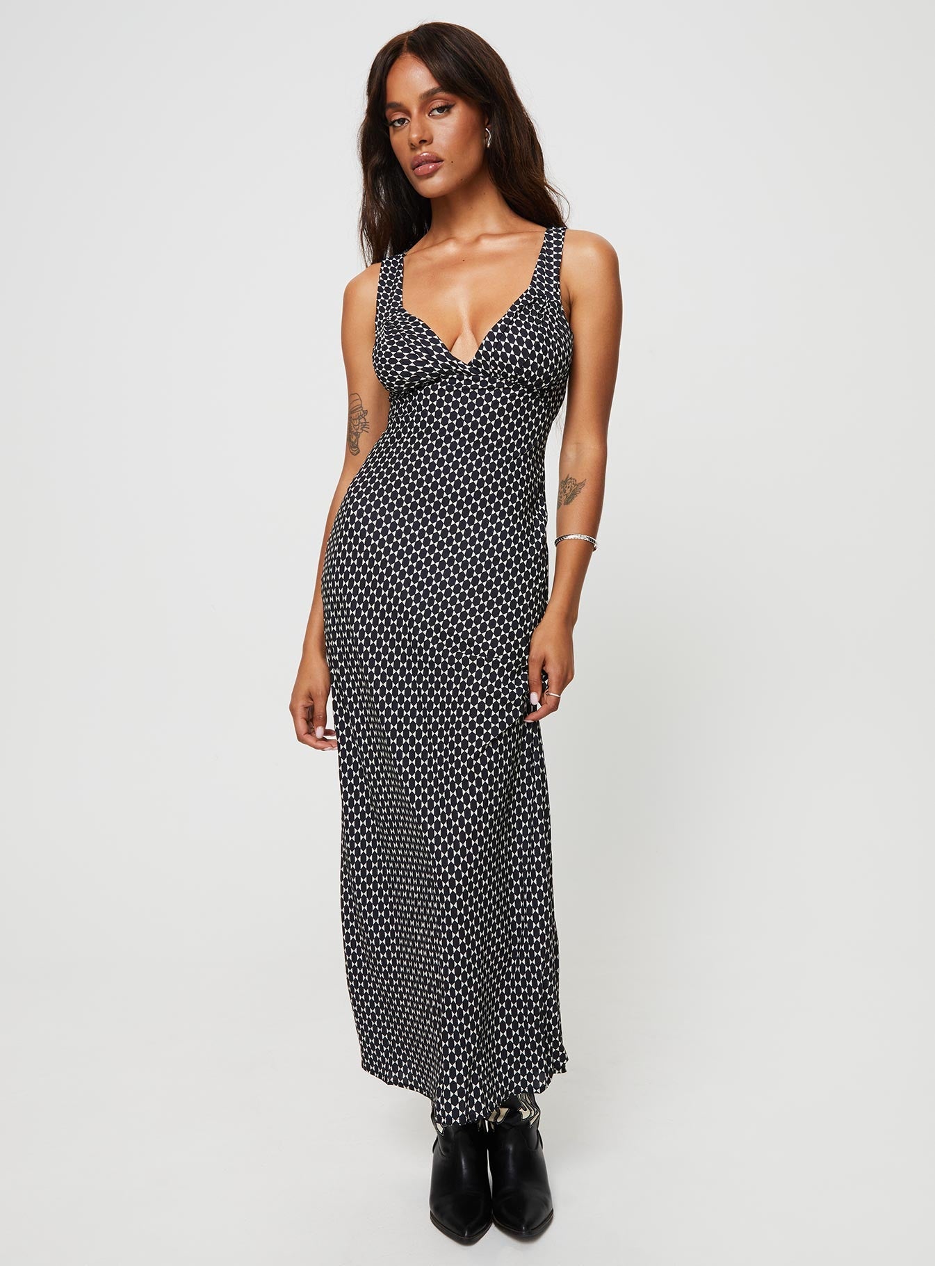 Maysa Geo Maxi Dress Black