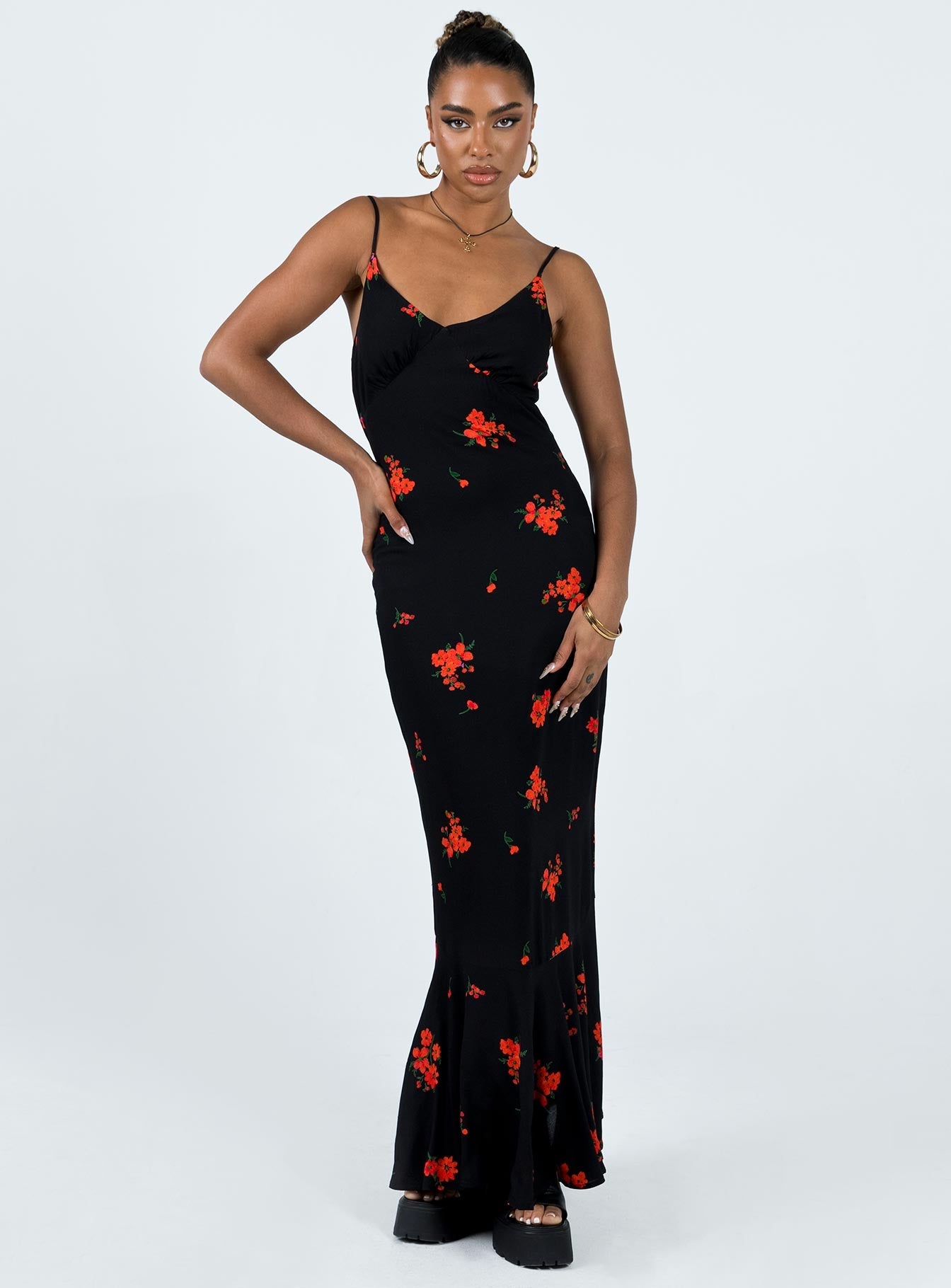 Lucan Maxi Dress Black / Red