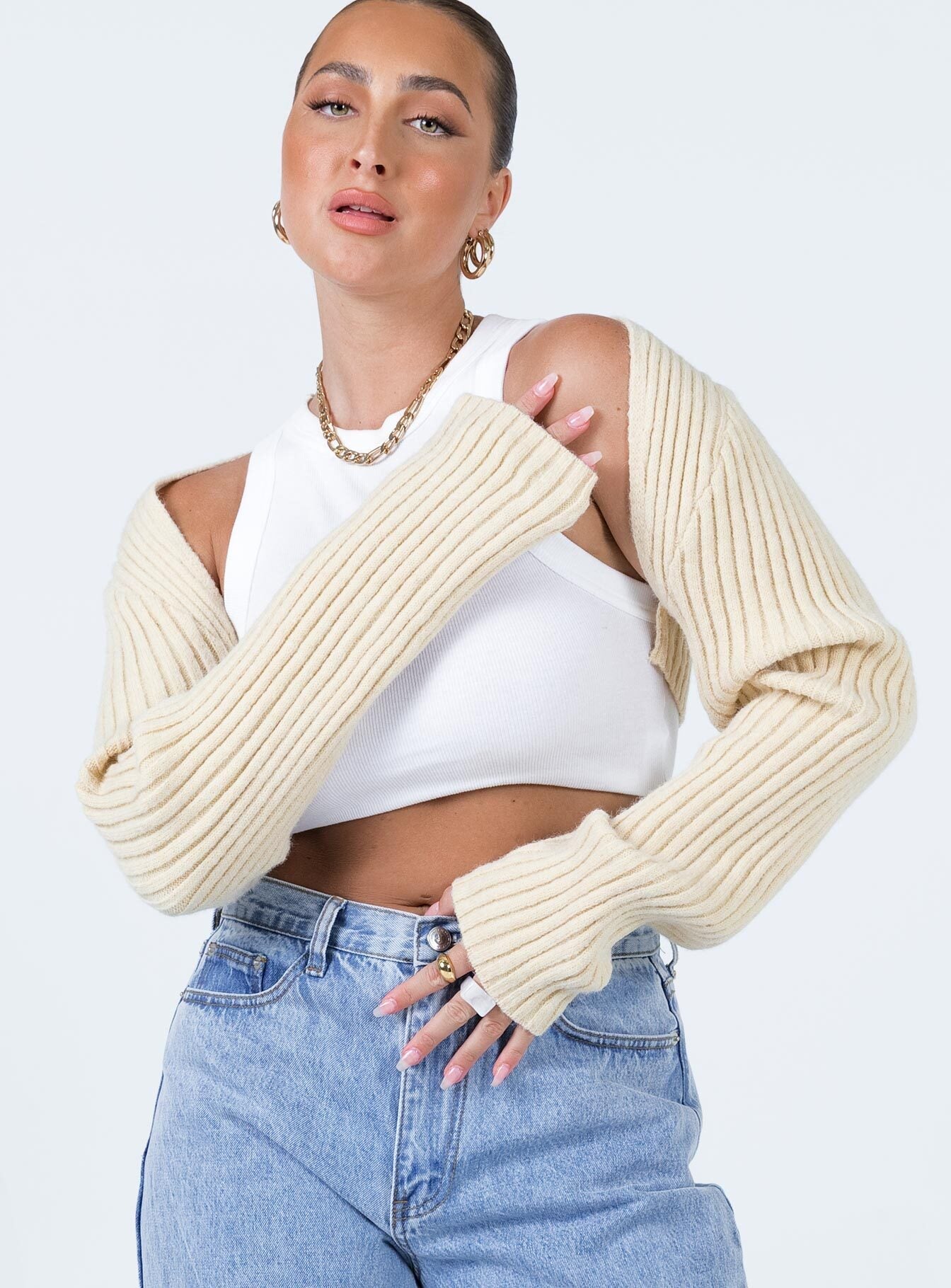 Aytan Bolero Sweater Beige