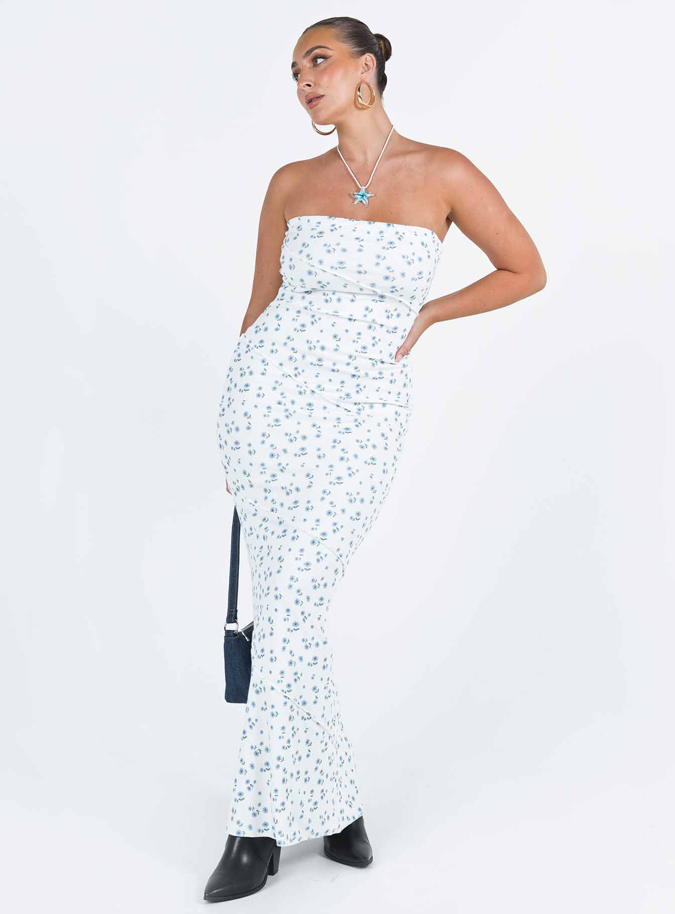 Oscar Maxi Dress Blue Floral