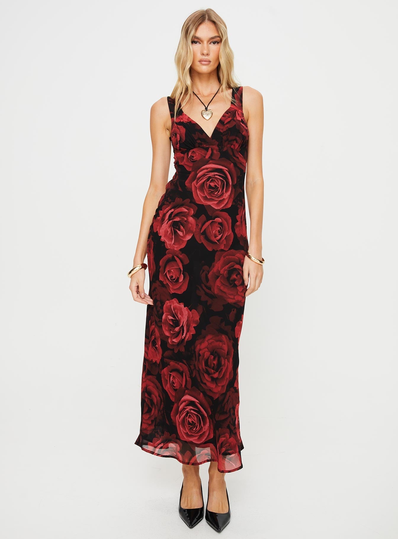 Maysa Rose Maxi Dress Black / Red