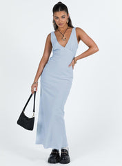 Nellie Anglaise Maxi Dress Blue