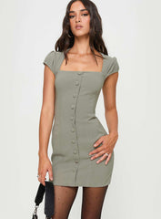 Gaskin Cap Sleeve Mini Dress Slate