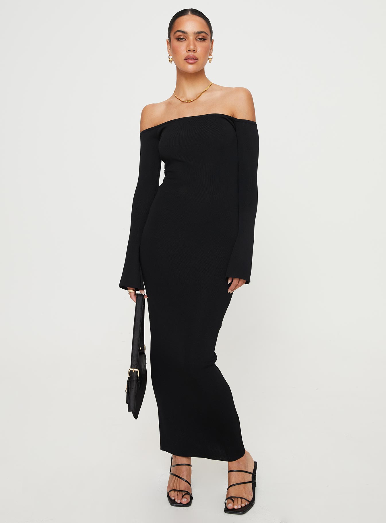 Parisa Off The Shoulder Maxi Dress Black