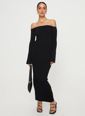 Parisa Off The Shoulder Maxi Dress Black