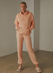 Vintage Dye Boyfriend Hoodie - Certan Peach