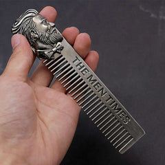 1PC Gentelman Barber Styling Metal Comb Stainless Steel Men Beard Comb Mustache Care Shaping Tools Pocket Size Silver Hair Comb