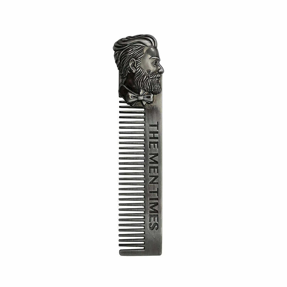 1PC Gentelman Barber Styling Metal Comb Stainless Steel Men Beard Comb Mustache Care Shaping Tools Pocket Size Silver Hair Comb