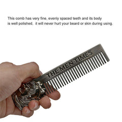 1PC Gentelman Barber Styling Metal Comb Stainless Steel Men Beard Comb Mustache Care Shaping Tools Pocket Size Silver Hair Comb