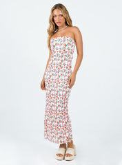 Tiarna Strapless Midi Dress Floral