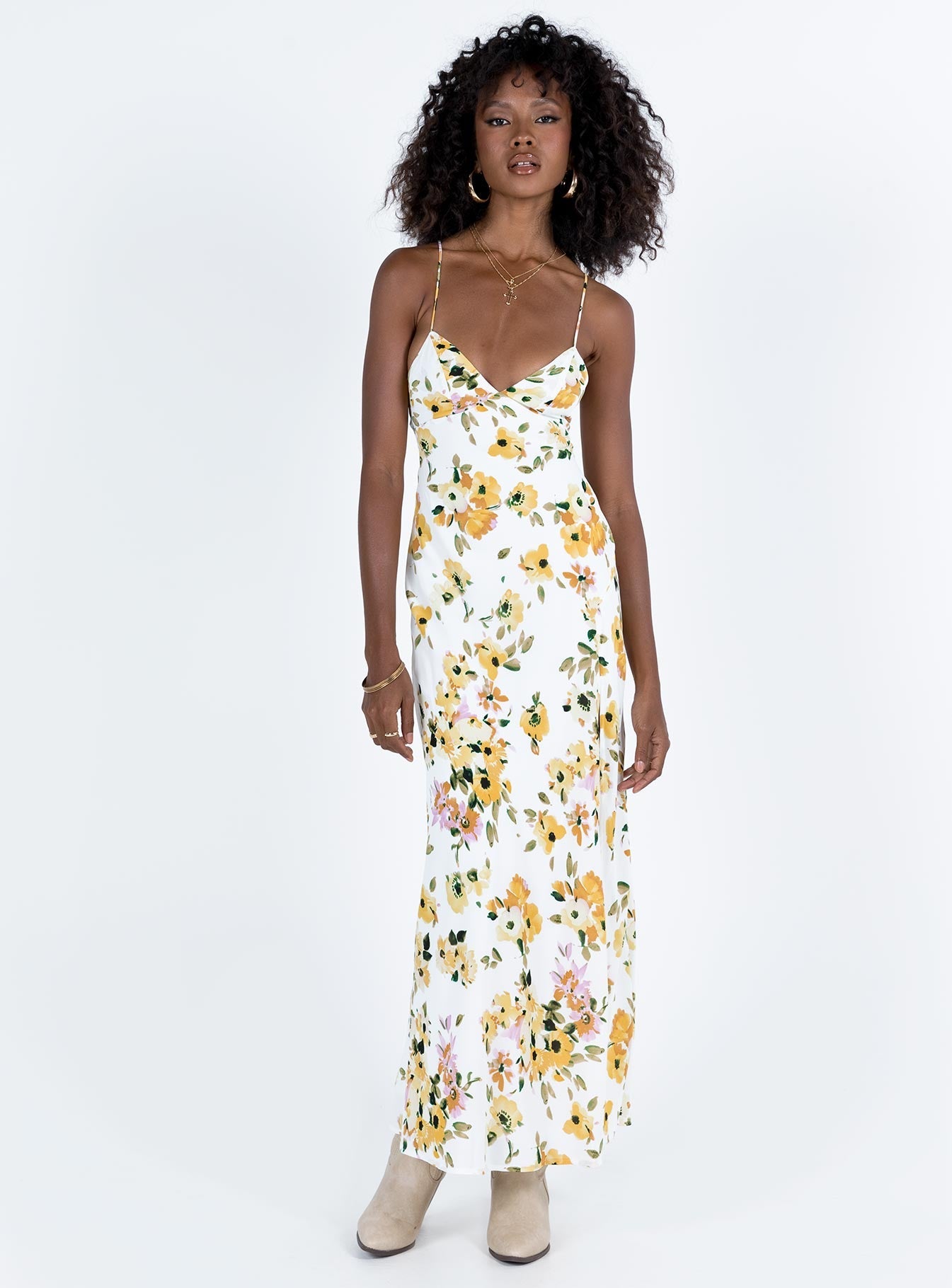 Lingarna Maxi Dress White / Yellow