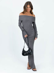 Phylis Off The Shoulder Maxi Dress Slate