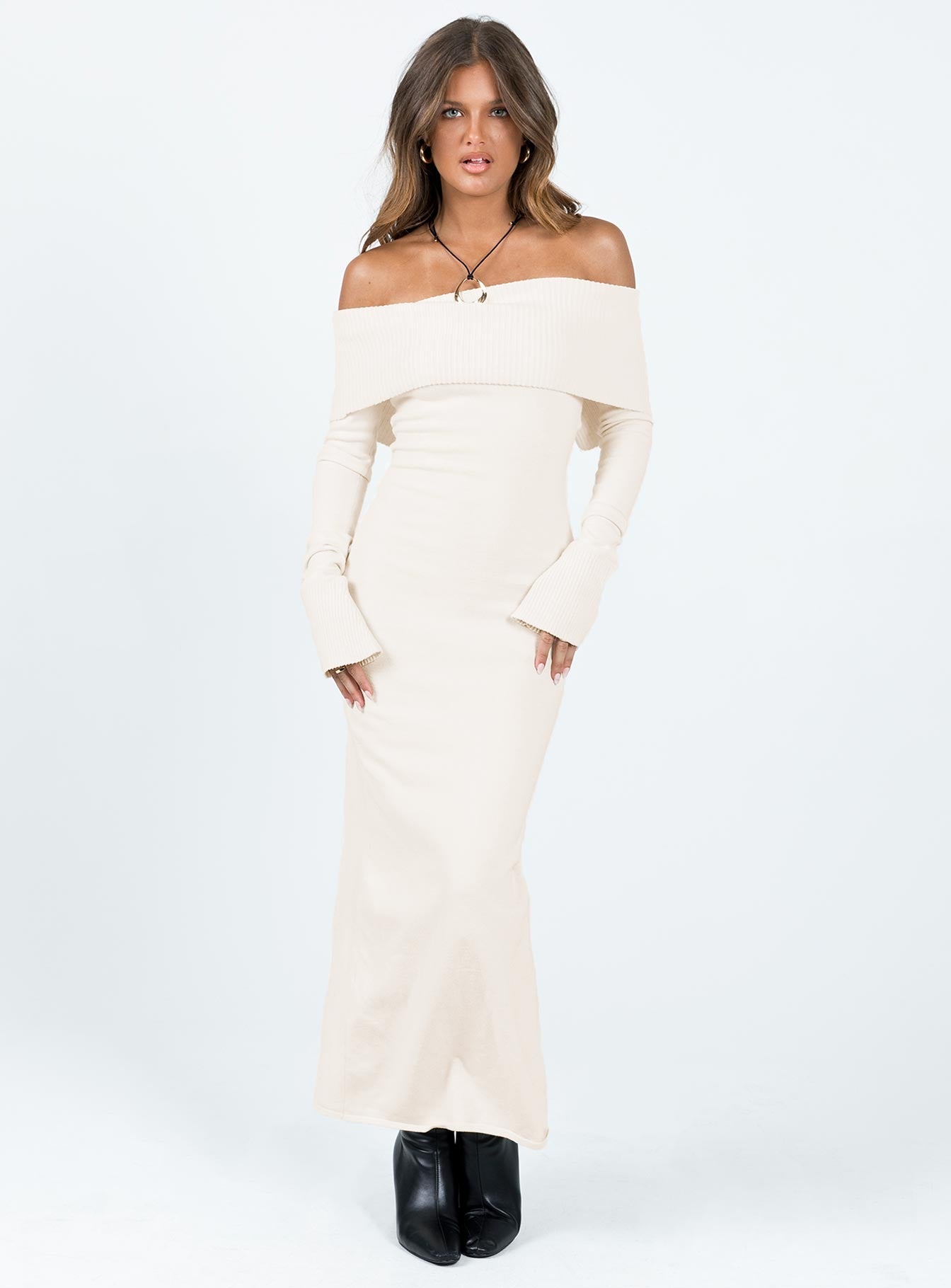 Louden Off The Shoulder Maxi Dress Cream