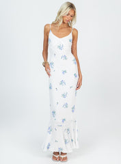 Sing Along Maxi Dress White / Blue Tall