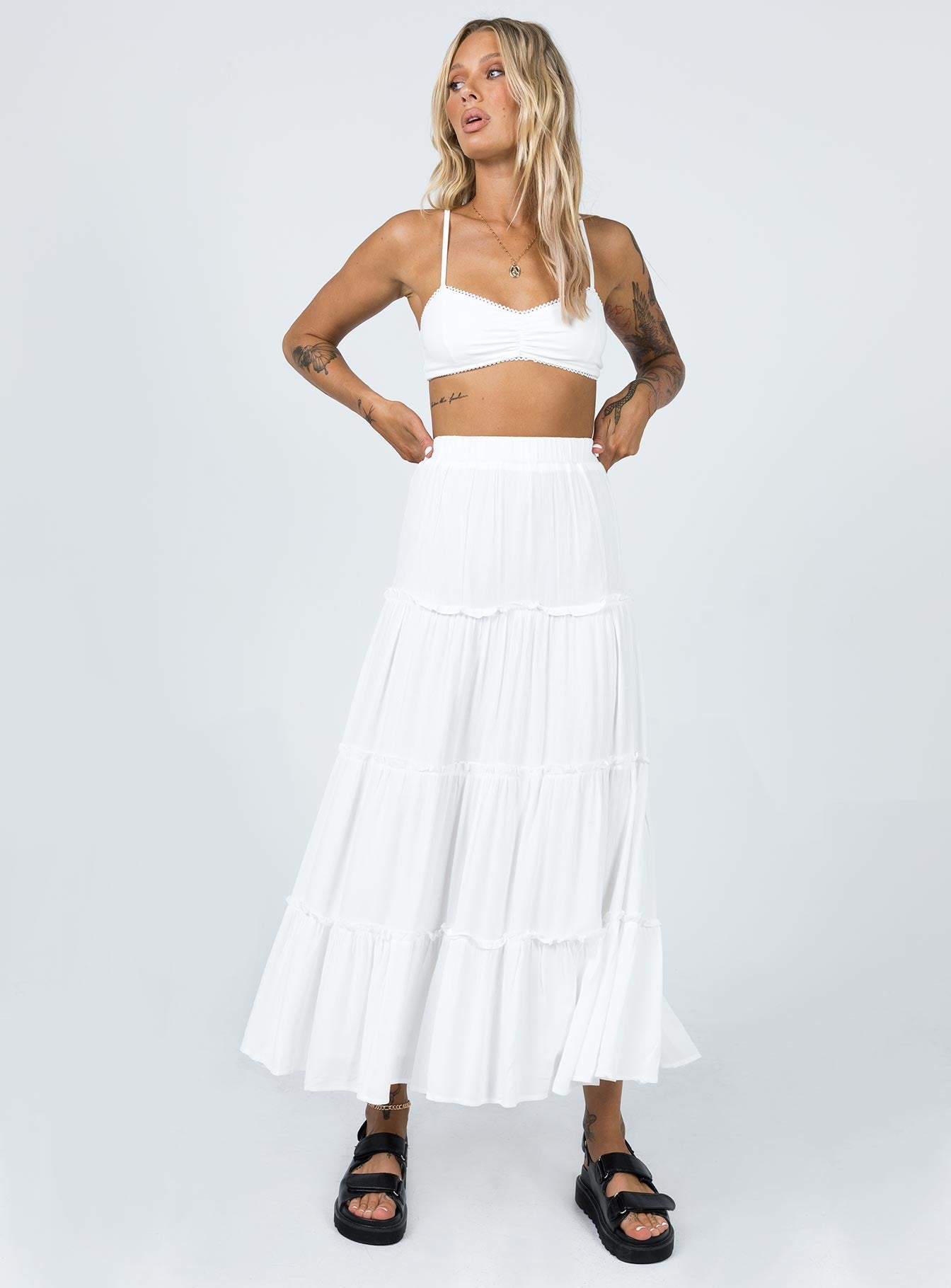 Miriah Maxi Skirt White