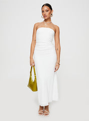 Ruskin Strapless Maxi Dress White