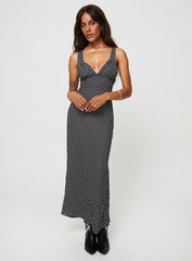 Maysa Geo Maxi Dress Black