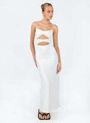 Maci Eco Nylon Maxi Dress White