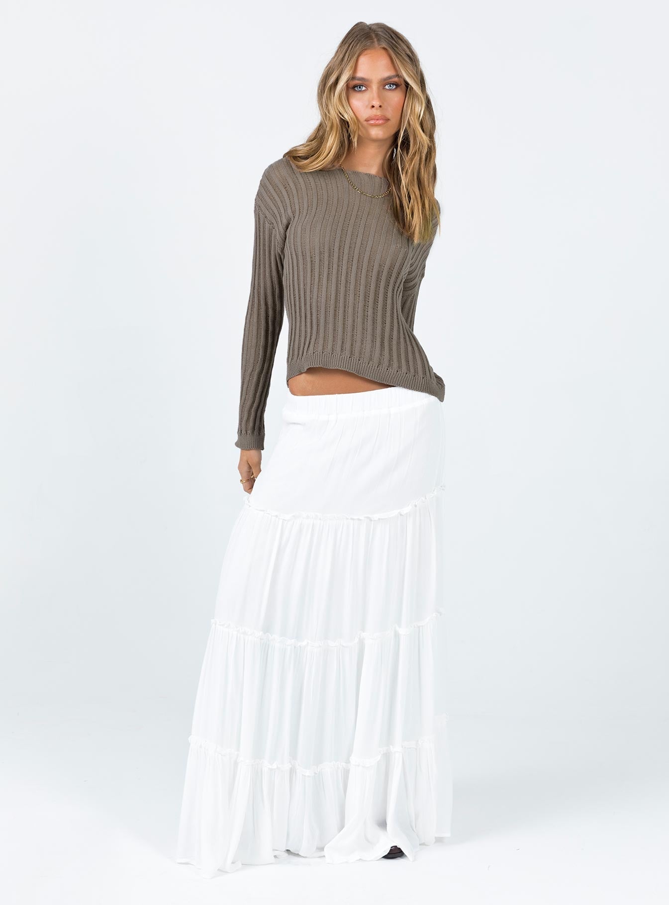 Miriah Maxi Skirt White