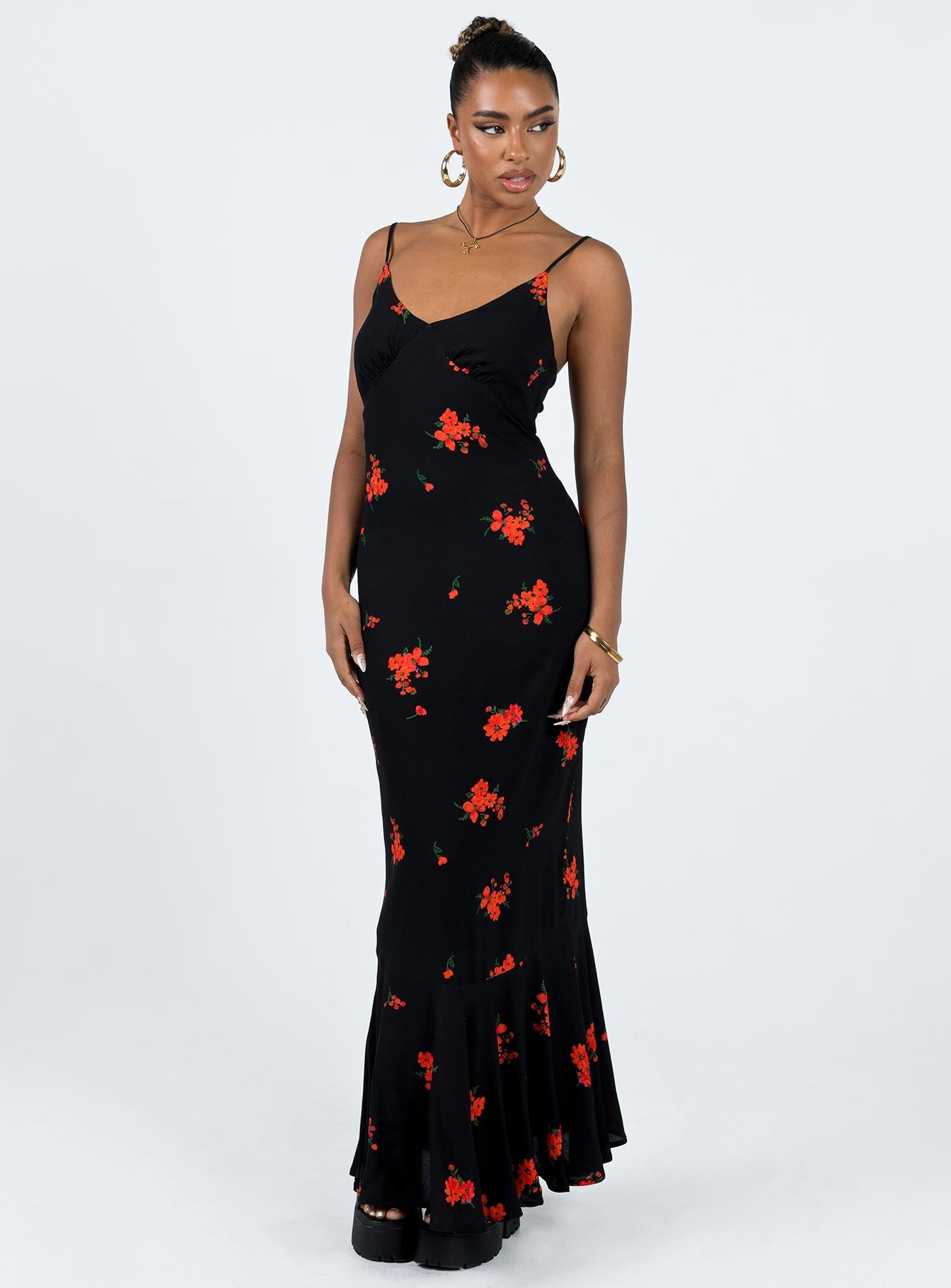 Lucan Maxi Dress Black / Red