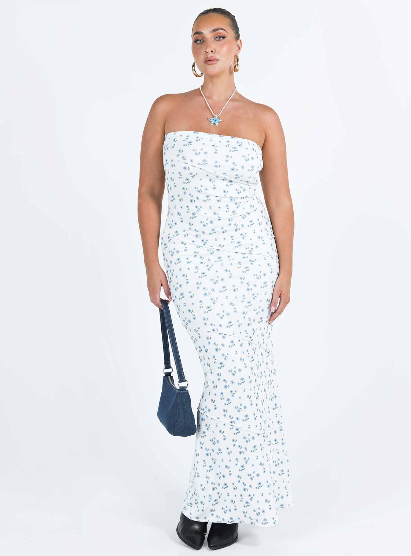 Oscar Maxi Dress Blue Floral