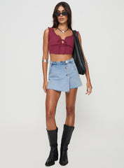 Josue Denim Wrap Skort Light Blue Wash