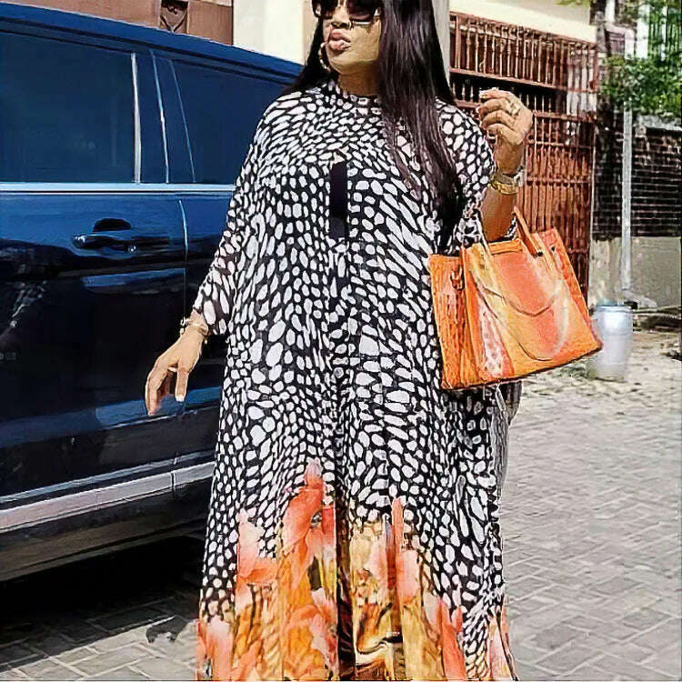 2 Piece Set Women Africa Clothes 2022 African Dashiki New Fashion Two Piece Suit Long Tops + Wide Pants Party Big Size For Lady