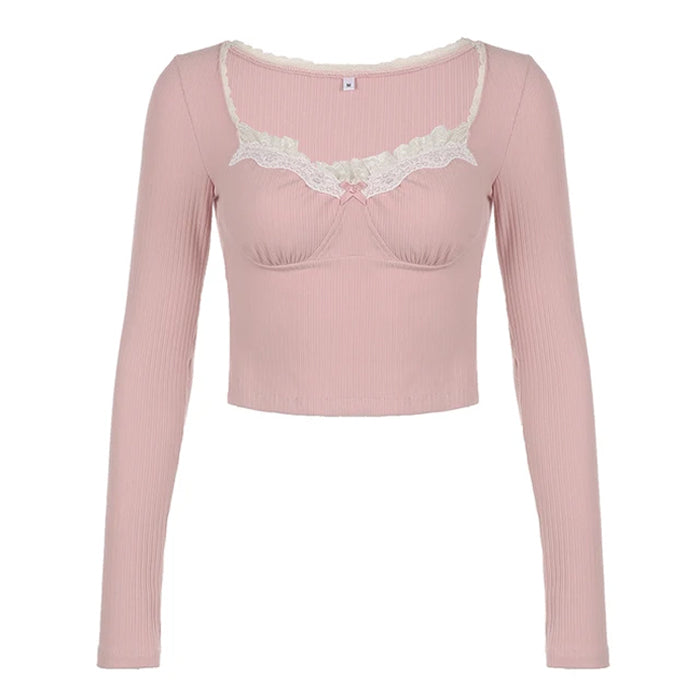 2000's Baby Lace Pink Top