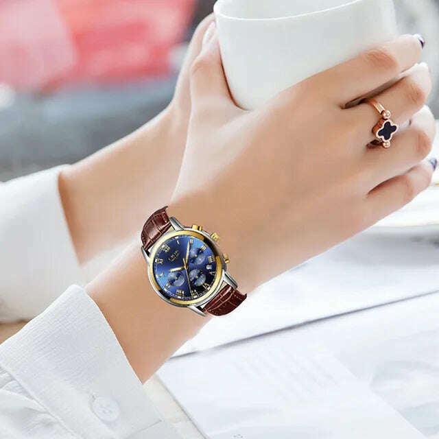 2022 LIGE Ladies Watches Top Brand Luxury Fashion Stainless Steel Watch Women Chronograph Quartz Clock Waterproof Wristwatch+Box