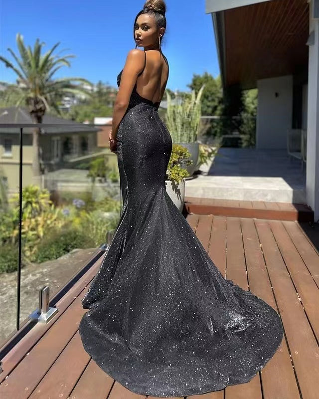 Straps Black Newest 2023 Long Prom Dresses, Mermaid Simple Girl Graduation Party Dresses