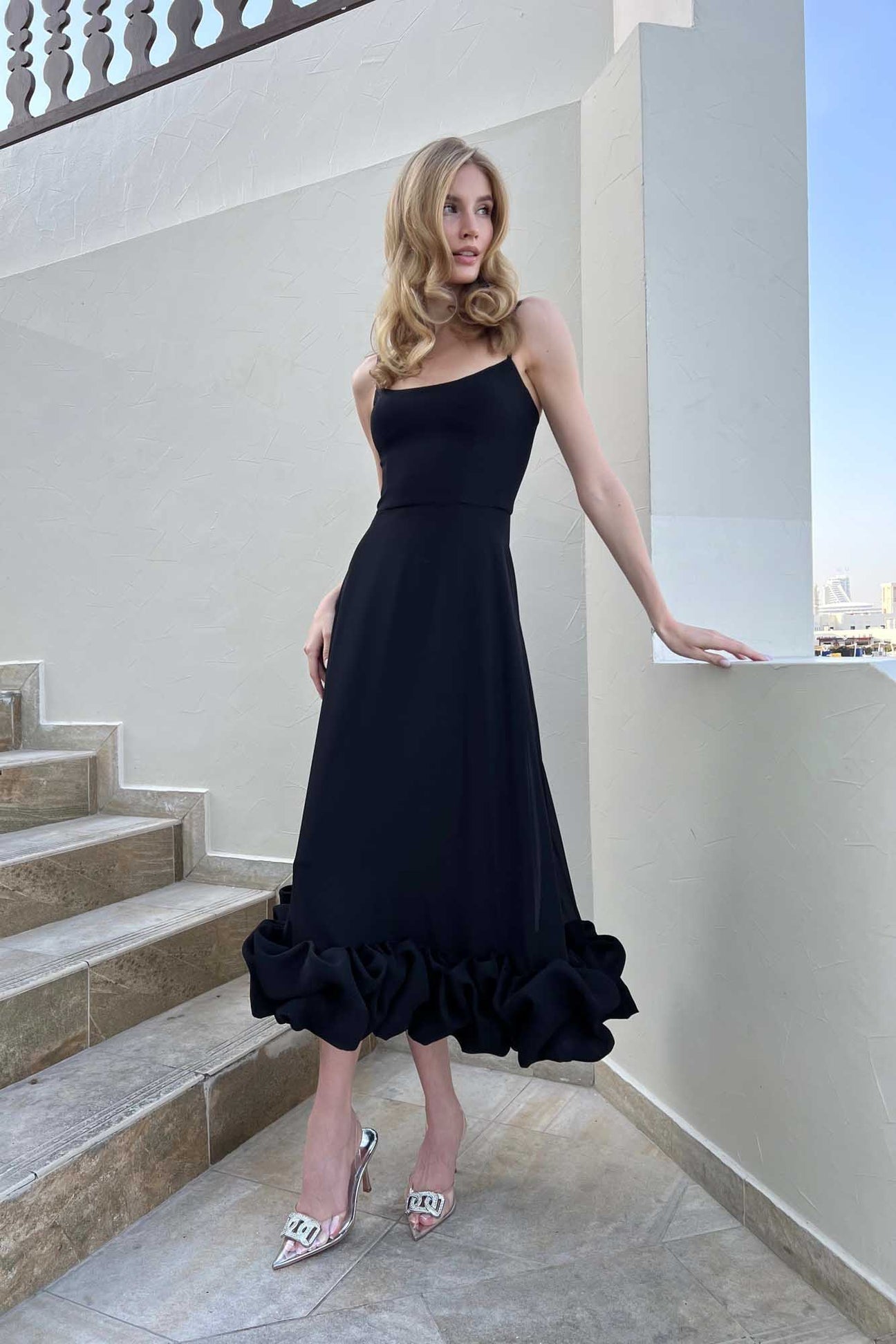 Simple A-line Long Prom Dresses, Newest 2023 Long Prom Dresses, Black Wedding Bridesmaid Dresses