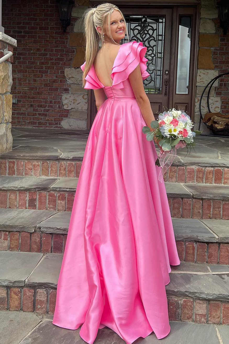 A-line Popular Wedding Guest Dresses, Newest 2024 Long Prom Dresses, Fashion Bridesmaid Dresses