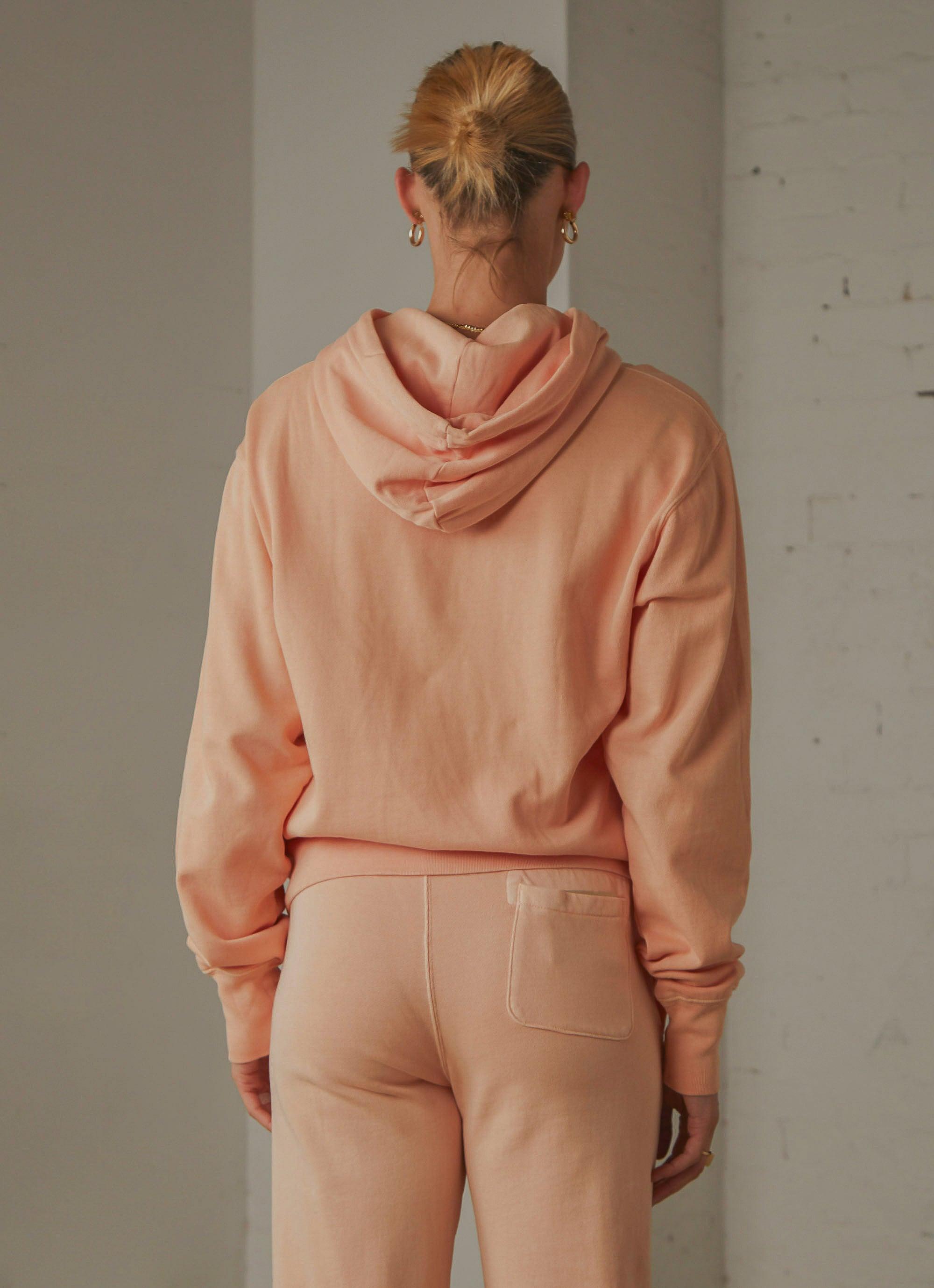 Vintage Dye Boyfriend Hoodie - Certan Peach