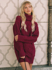 Bonington Sweater Dress Burgundy